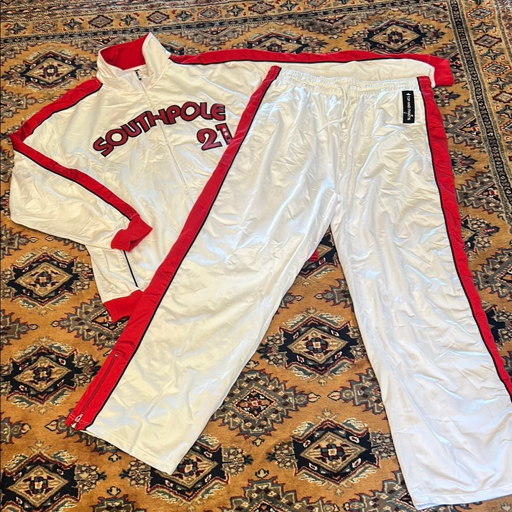 Vintage NWT Southpole White and Red Tracksuit XL XXL